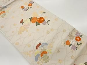 唐織秋草に芝模様織出し名古屋帯